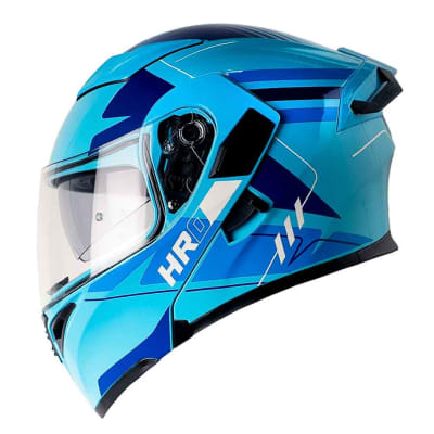 Casco Moto Hro 3400dv swag azul tr Abatible Sun Visor Certificación Dot1