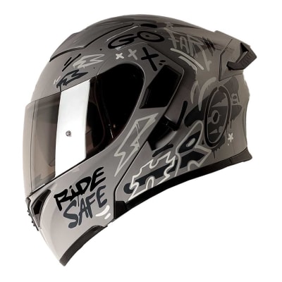 Casco Moto Hro 3400dv destroy gris Abatible Sun Visor Certificación Dot1