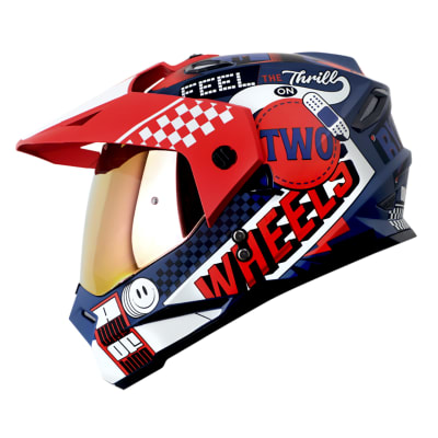 Casco moto hro mx-330dv bye bye az.os rj multipropósito