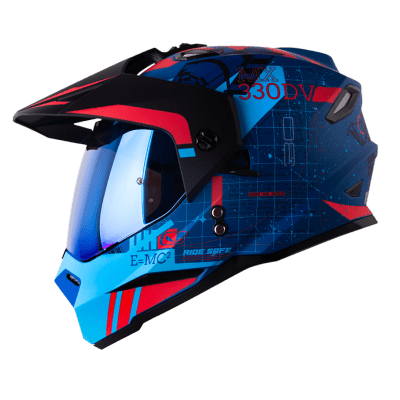 Casco moto hro mx-330dv space race az rj multiproposito1