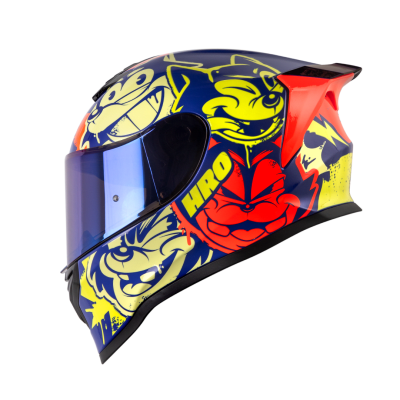 Casco moto hro 506 black cat az am.n integral norma DOT