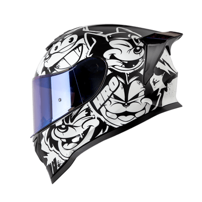 Casco moto hro 506 black cat ng bl integral norma DOT1