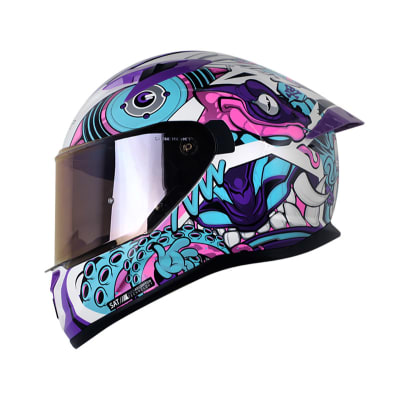 Casco moto shaft 522 sp comic monster bl brillo mr integral