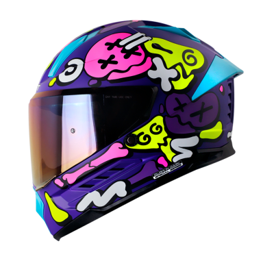 Casco moto shaft 595 glowing bones mr integral (SV)