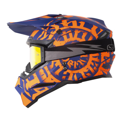 Casco moto hro MX03 lettering az.m nj enduro motocross offroad