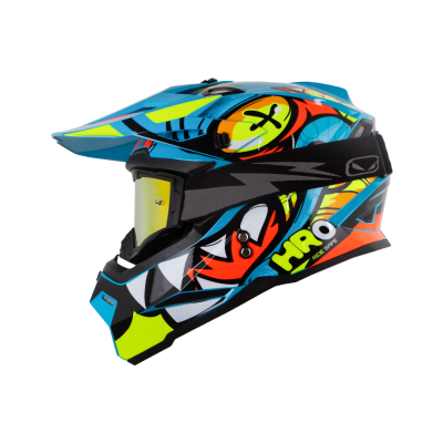 Casco moto hro MX03 riolu az enduro motocross offroad