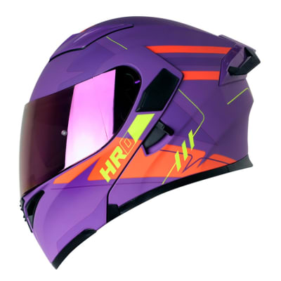 Casco Moto Hro 3400dv swag morado Abatible Sun Visor Certificación Dot