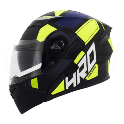 Casco Moto Hro 3400 Abatible Con Sun Visor Certificación Dot bionic n.m am.n