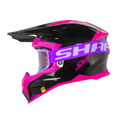 Casco moto shaft mx-60 solid n.b fc enduro motocross antiparras de regalo1