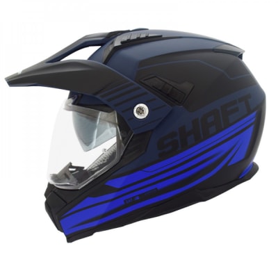 Casco moto Shaft mx-380 multipropósito faded az.vay.m az con sun visor norma ecer1