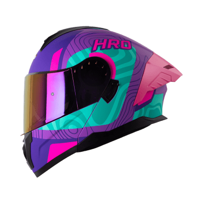 Casco moto hro 3480dv terral mr turq abatible con sun visor dot1