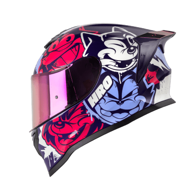 Casco moto hro 506 black cat mr integral norma DOT1