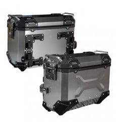 Maletas laterales para moto 4rs v39 v2 aluminio silver 72 litros universal desmontables
