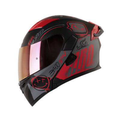 Casco Moto Hro 3400dv razor gr rj Abatible Sun Visor Certificación Dot