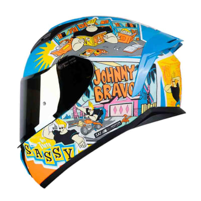 Casco moto shaft 582sp evo johnny brazo az integral edicion limitada cartoon network1