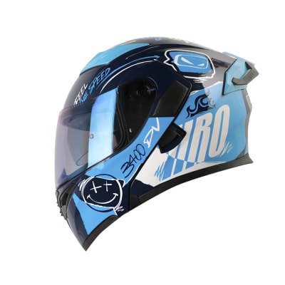 Casco Moto Hro 3400dv razor az Abatible Sun Visor Certificación Dot