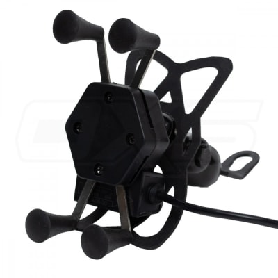 Soporte para celular moto jg con cargador base para espejos o tornillos