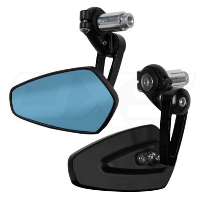 Espejos para moto tope de puño volante con tinte azul1