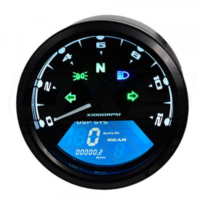 Tablero digital para moto 3,7 pulgadas hibrido con pantalla tacómetro velocimetro odometro