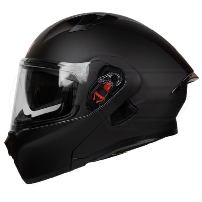Casco moto ich 3120 solid negro opaco abatible con sun visor certificación dot