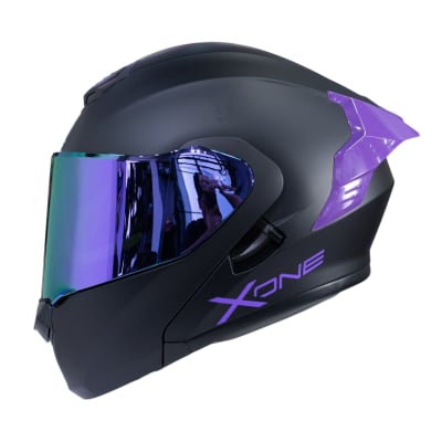 Casco moto xone 3000rs solid n.m mr abatible sun visor1