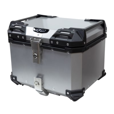 Maleta moto top case 4rs e702 45 litros aluminio silver desmontable