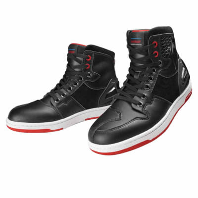 Botas para moto ones again ms07 urban reforzadas tipo zapatilla neg/rojo