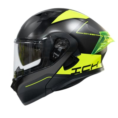 Casco moto ich 3120 mixter am.n abatible con sun visor certificación dot 3cv1