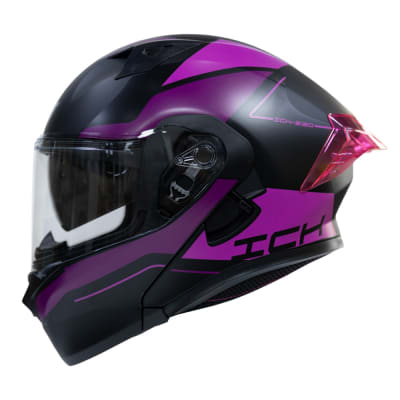 Casco moto ich 3120 mixter fc abatible con sun visor certificación dot 3cv1