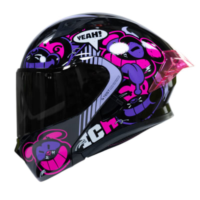 Casco moto ich 3120 turn on fc sm abatible con sun visor certificación dot 3cv