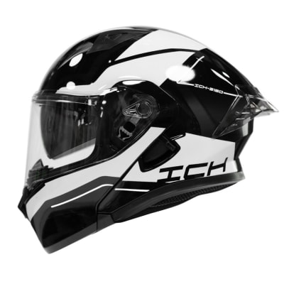 Casco moto ich 3120 mixter bl abatible con sun visor certificación dot 3cv1