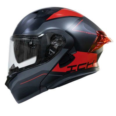 Casco moto ich 3120 mixter rj abatible con sun visor certificación dot 3cv