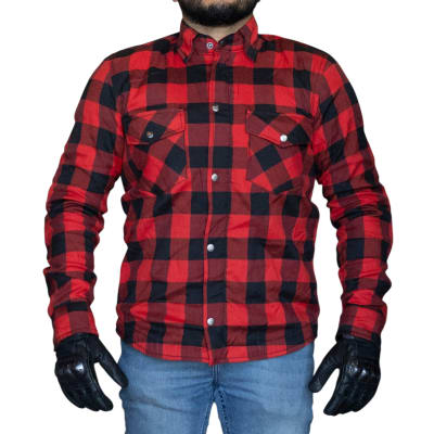 Camisa leñadora para moto armad gear field rj con protecciones