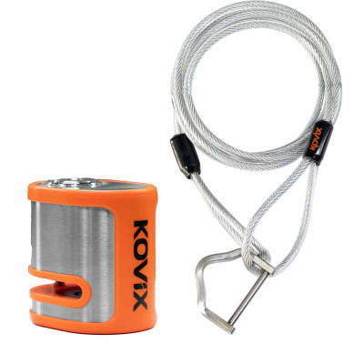 Candado disco moto kovix kds-001 con alarma 120db + cable acero 180cm