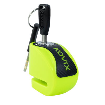Candado Disco Moto Kovix Knn1 verde fluor Pin 6mm Aleacion Acero
