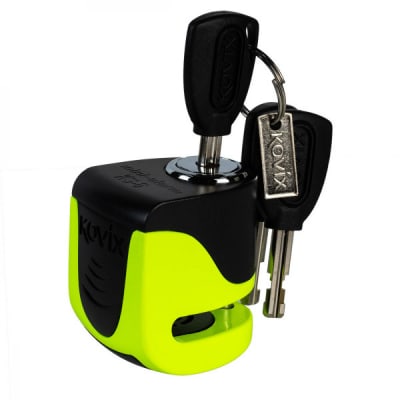 Candado Disco Moto Kovix Con Alarma Ks6 Verde Fluor3