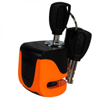 Candado Disco Moto Kovix Con Alarma Ks6 Naranjo Fluor3
