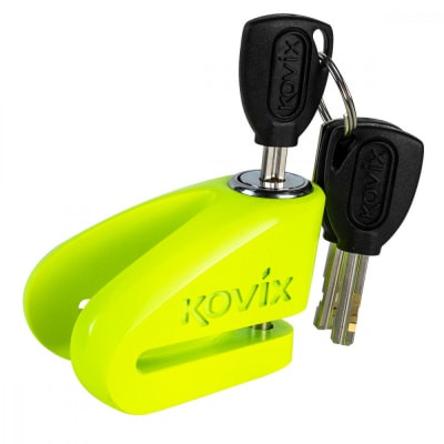 Candado Disco Moto Kovix Kvz1 Verde Fluor Pasador De 6mm