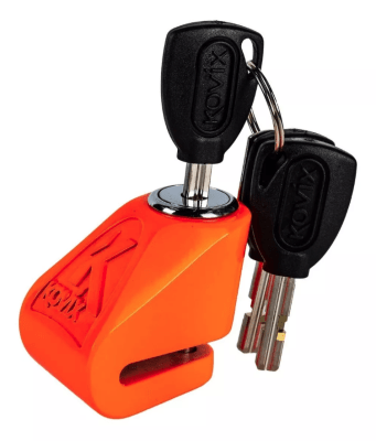CANDADO DISCO MOTO KOVIX KN1 NARANJO PASADOR 6MM