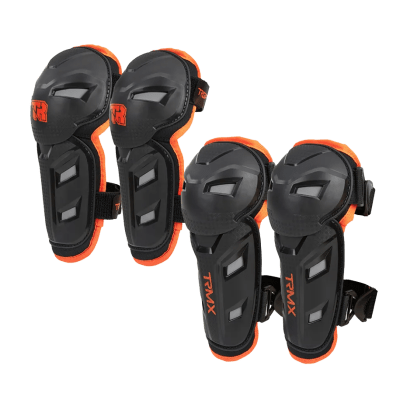 Set protecciones rodilleras y coderas tiger racing tr-d37 junior motocross enduro1