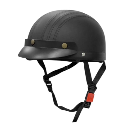 Casco bicicleta tipo cuero con visera chopper bobber