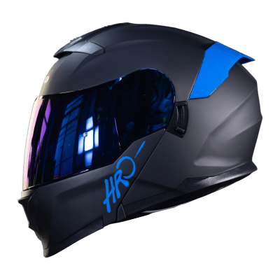 Casco Moto Hro 3440dv solid n.m az Abatible Sun Visor Certificación Dot