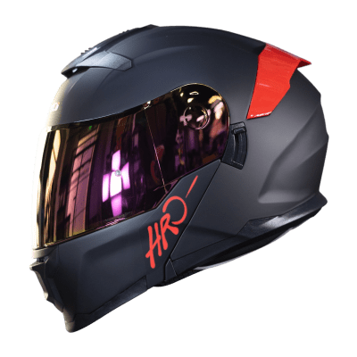Casco Moto Hro 3440dv solid n.m rj Abatible Sun Visor Certificación Dot