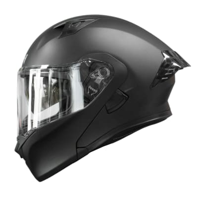 Casco moto ich 3120 solid negro opaco abatible con sun visor certificación dot1