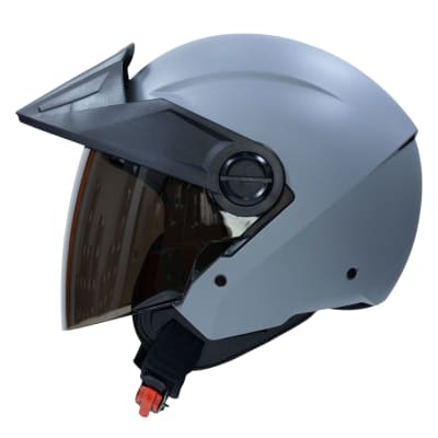 Casco moto ich 102 solid gris sm abierto con viscera urbano