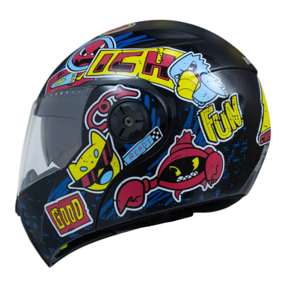 Casco moto ich 3110 junior change rj abatible con sun visor certificación dot1