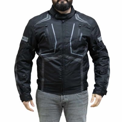 Chaqueta para moto armad gear start up black maxdura impermable1