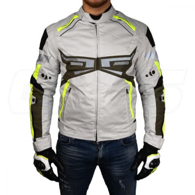 Chaqueta para moto armad gear pool white maxdura impermable