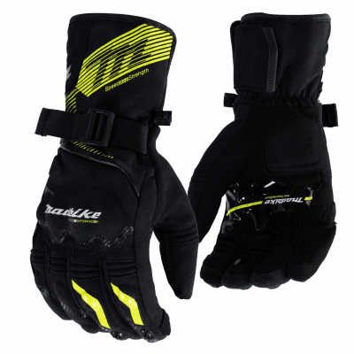 Guantes para moto largos madbike mad65 vd con protecciones touch invierno