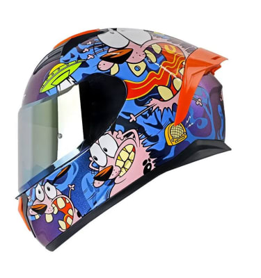 Casco moto shaft 582sp evo the cowardly dog integral edicion limitada cartoon network